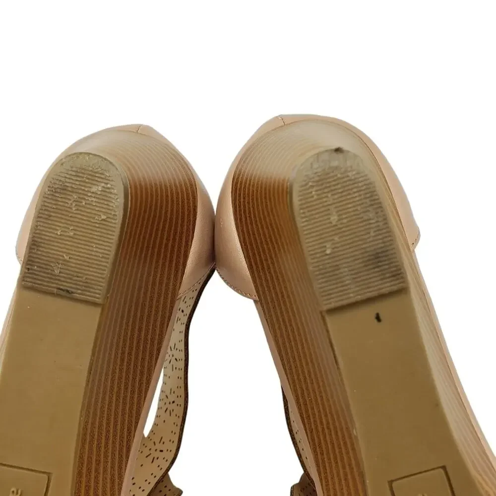 Attention Criss Cross Laser Cut Wedge Sandals